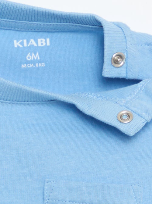 Camiseta sin mangas de punto de algodón con bolsillo en el pecho - Kiabi