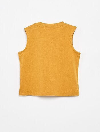 Camiseta sin mangas de punto de algodón con bolsillo en el pecho