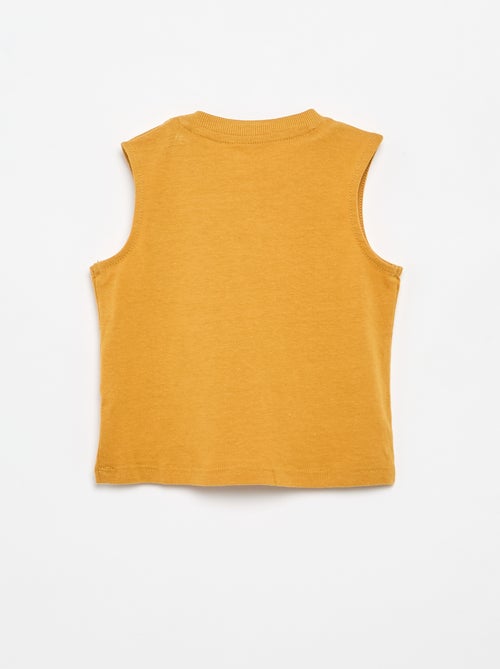 Camiseta sin mangas de punto de algodón con bolsillo en el pecho - Kiabi