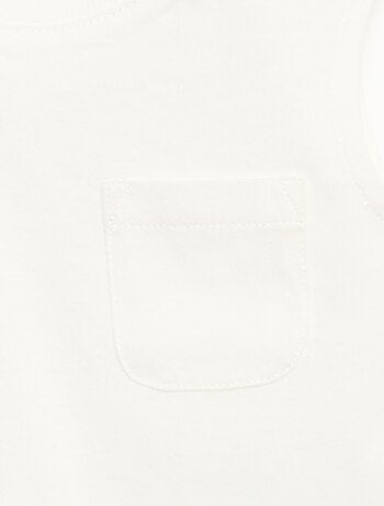 Camiseta sin mangas de punto de algodón con bolsillo en el pecho