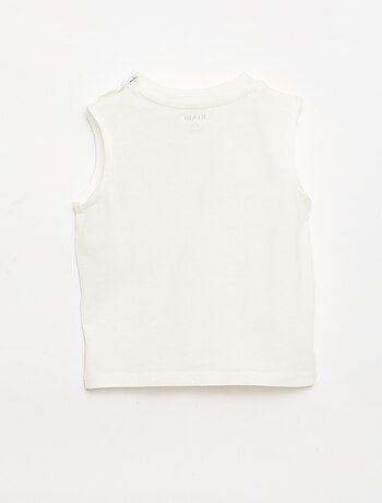 Camiseta sin mangas de punto de algodón con bolsillo en el pecho