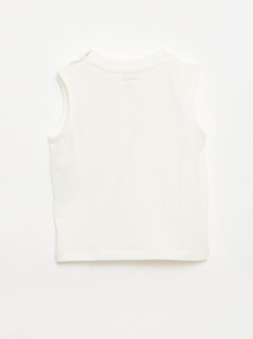 Camiseta sin mangas de punto de algodón con bolsillo en el pecho - Kiabi
