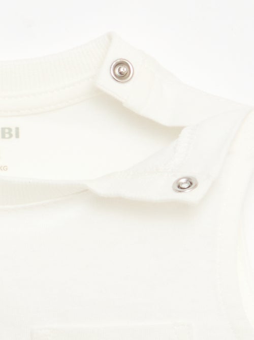 Camiseta sin mangas de punto de algodón con bolsillo en el pecho - Kiabi