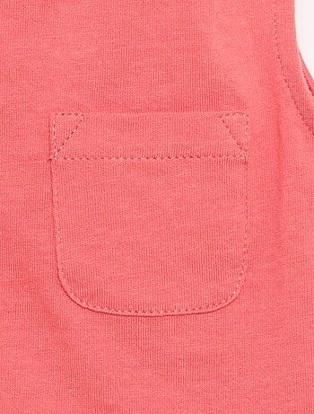 Camiseta sin mangas de punto de algodón con bolsillo en el pecho