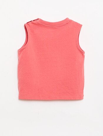 Camiseta sin mangas de punto de algodón con bolsillo en el pecho