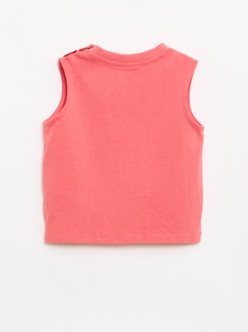 Camiseta sin mangas de punto de algodón con bolsillo en el pecho - Kiabi