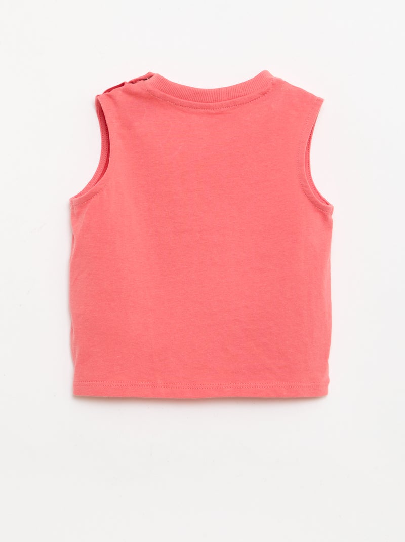 Camiseta sin mangas de punto de algodón con bolsillo en el pecho Naranja - Kiabi