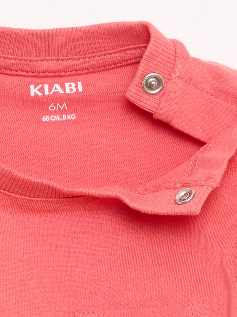 Camiseta sin mangas de punto de algodón con bolsillo en el pecho Naranja - Kiabi