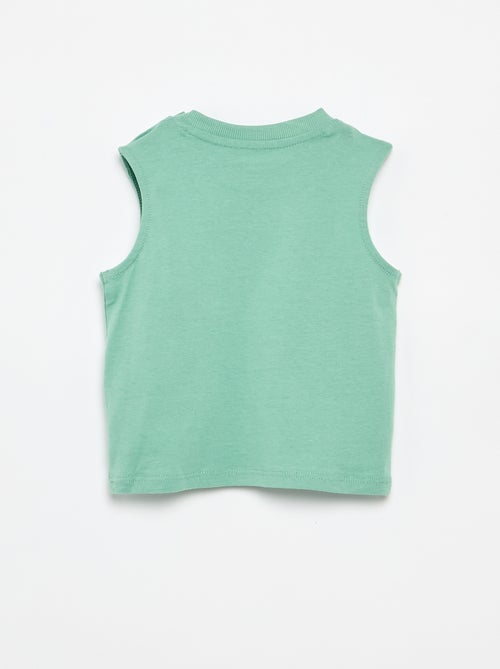 Camiseta sin mangas de punto de algodón con bolsillo en el pecho - Kiabi