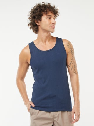 Camiseta sin mangas de punto de canalé