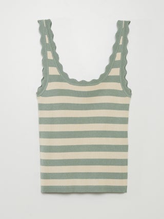 Camiseta sin mangas de punto de canalé 'JDY'