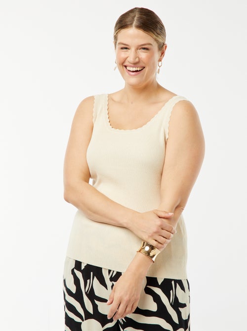 Camiseta sin mangas de punto de canalé 'Only Carmakoma' - Kiabi