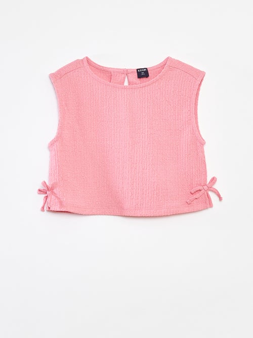 Camiseta sin mangas de punto gofrado con estampado - Kiabi