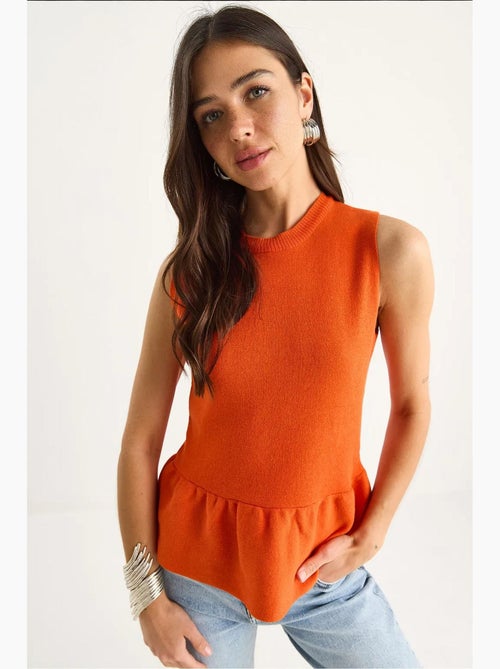Camiseta sin mangas de punto texturizado cuello redondo lucci - Kiabi