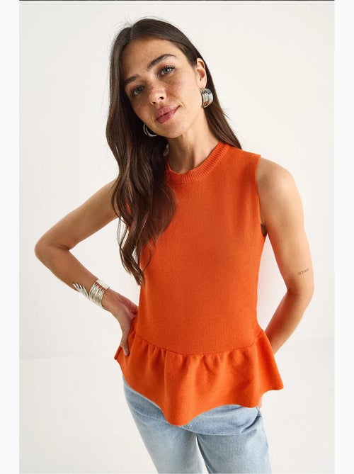 Camiseta sin mangas de punto texturizado cuello redondo lucci - Kiabi