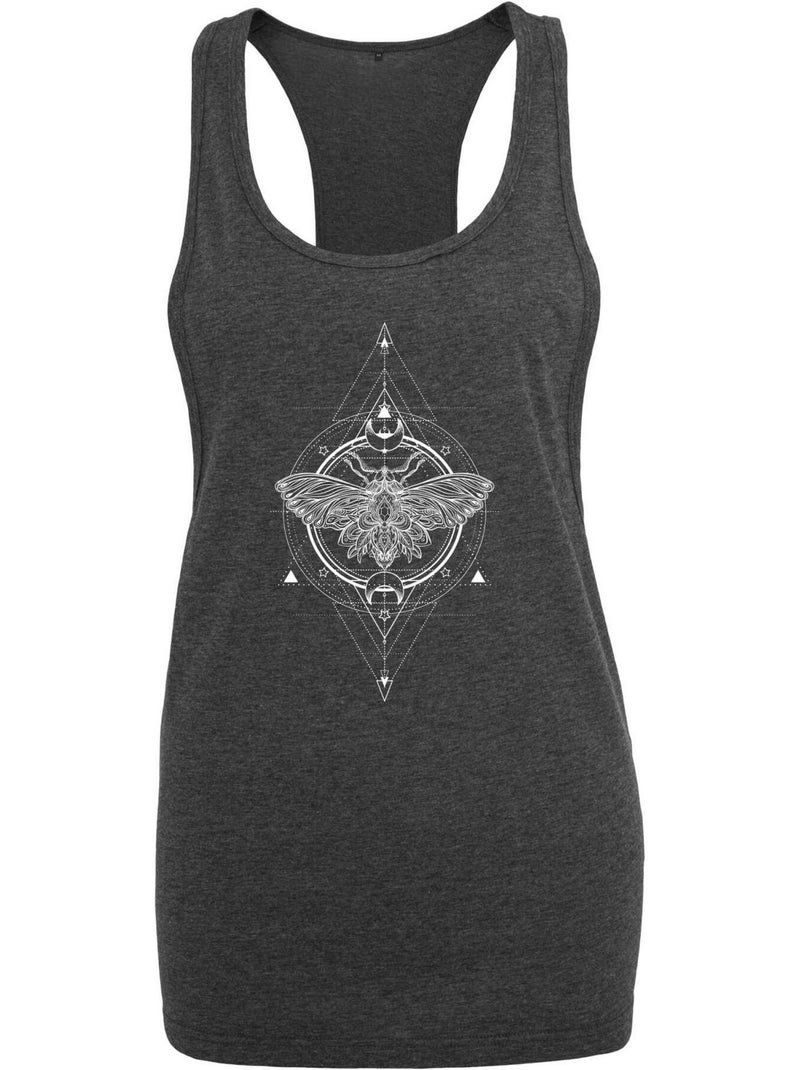 Camiseta sin mangas diseño polilla para mujer - mister tee Gris gris antracita - Kiabi