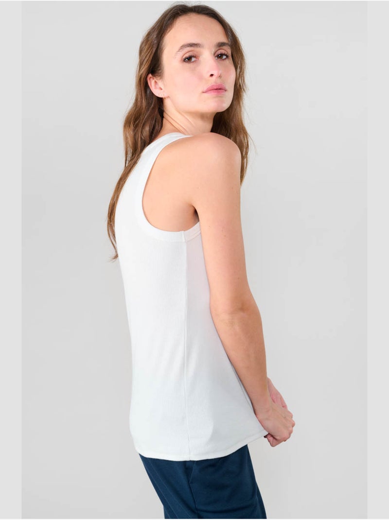 Camiseta sin mangas Dracofe «Le Temps des Cerises» Blanco - Kiabi