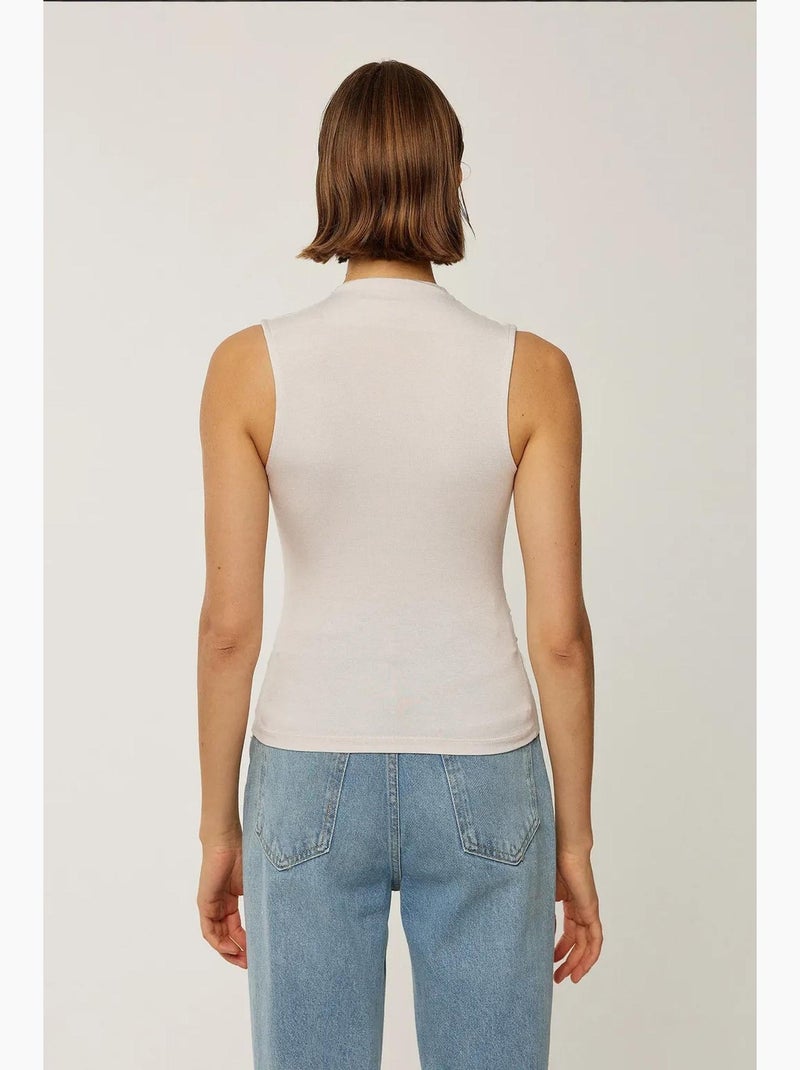Camiseta sin mangas drapeada hiccup Beige natural - Kiabi