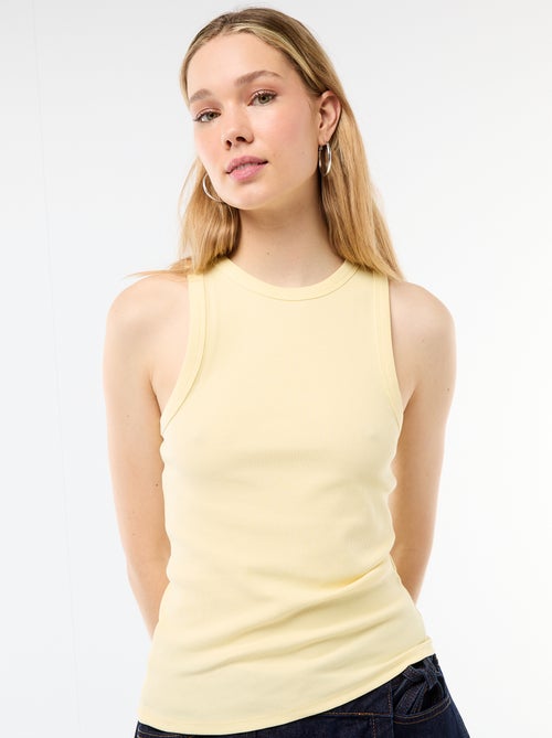 Camiseta sin mangas en canalé - Kiabi