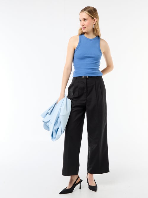 Camiseta sin mangas en canalé - Kiabi