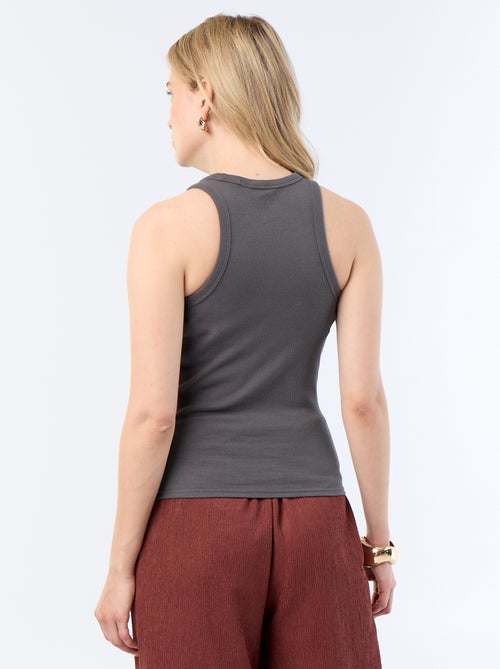 Camiseta sin mangas en canalé - Kiabi