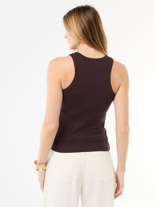 Camiseta sin mangas en canalé - Kiabi