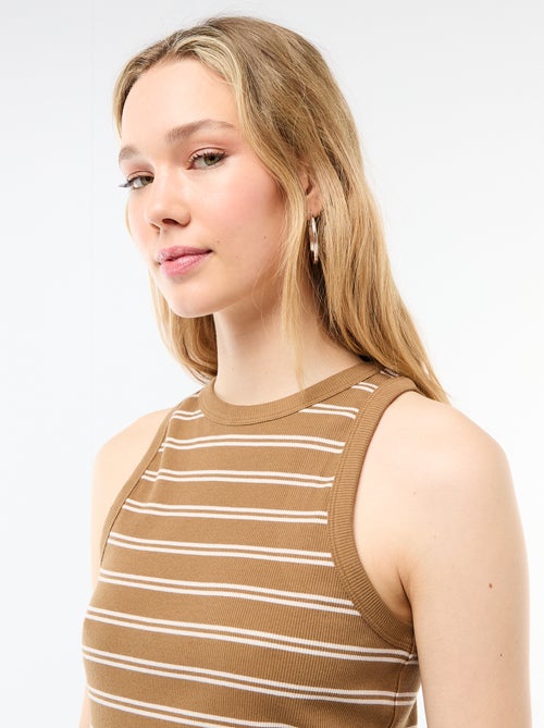 Camiseta sin mangas en canalé - Kiabi