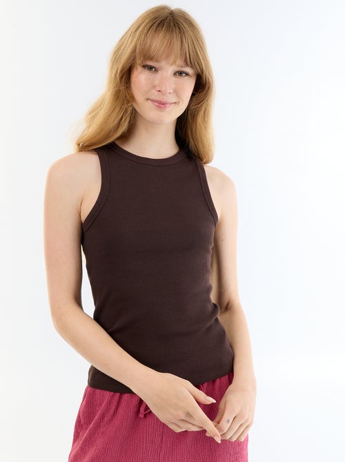 Camiseta sin mangas en canalé - Kiabi