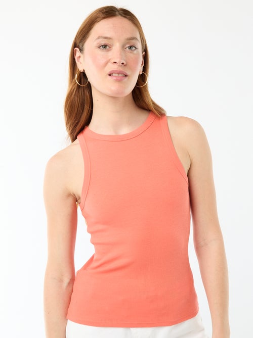 Camiseta sin mangas en canalé - Kiabi