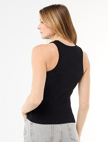 Camiseta sin mangas en canalé