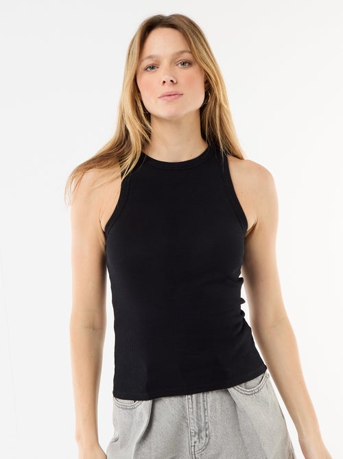 Camiseta sin mangas en canalé - Kiabi
