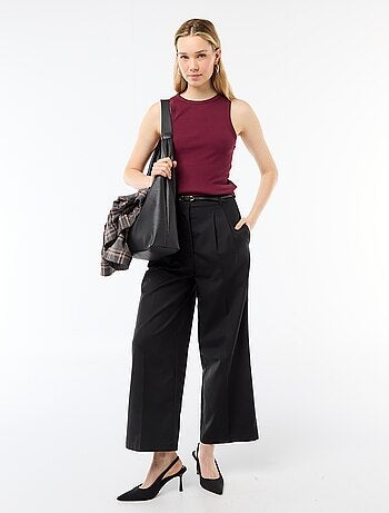 Camiseta sin mangas en canalé