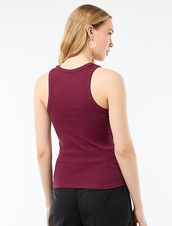 Camiseta sin mangas en canalé