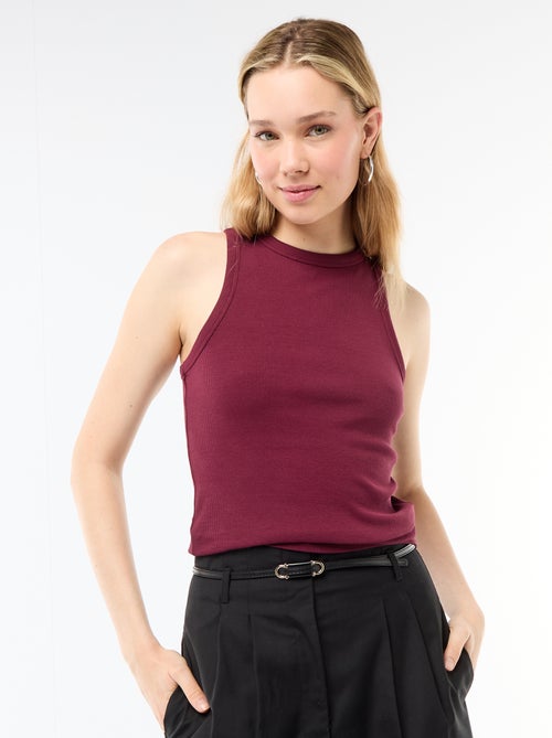 Camiseta sin mangas en canalé - Kiabi
