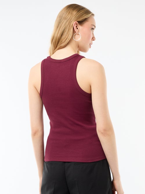 Camiseta sin mangas en canalé - Kiabi