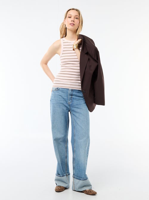 Camiseta sin mangas en canalé - Kiabi