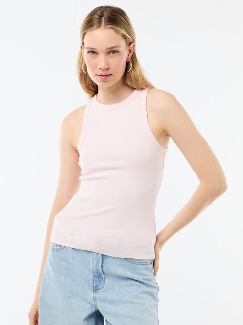 Camiseta sin mangas en canalé - Kiabi