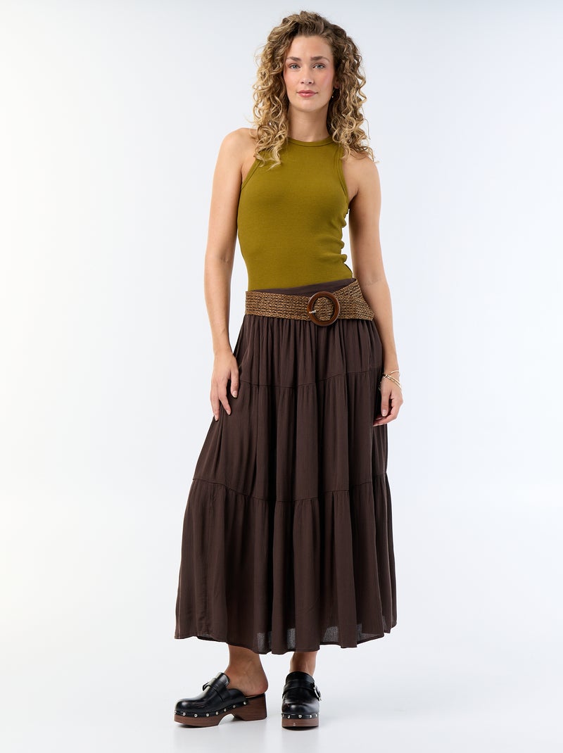 Camiseta sin mangas en canalé Verde - Kiabi