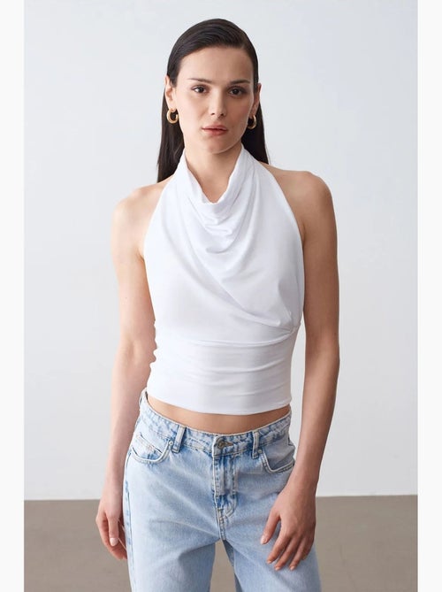 Camiseta sin mangas entallada con escote drapeado dilvin - Kiabi
