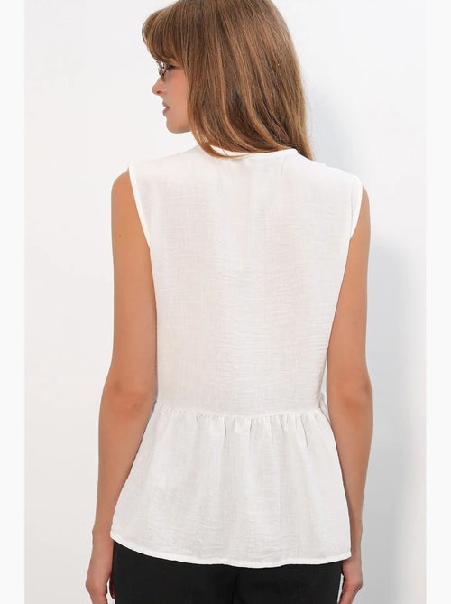 Camiseta sin mangas escote pico botones delante bdart - Kiabi