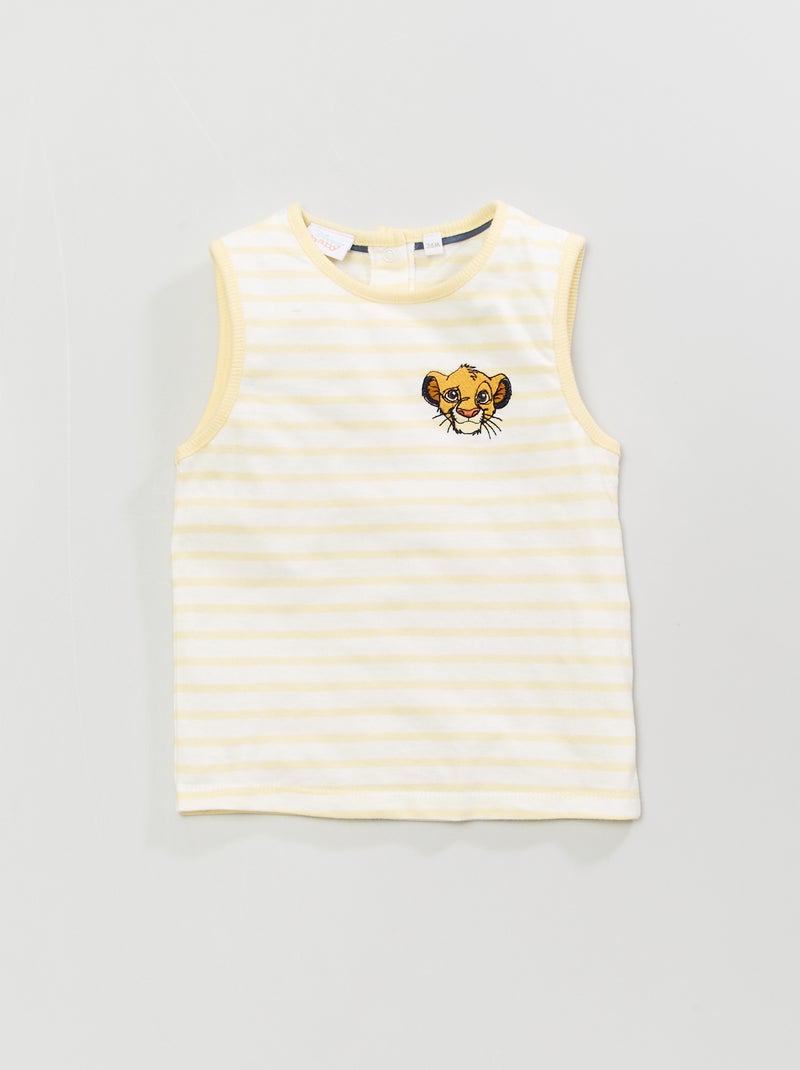 Camiseta sin mangas estampada AMARILLO - Kiabi