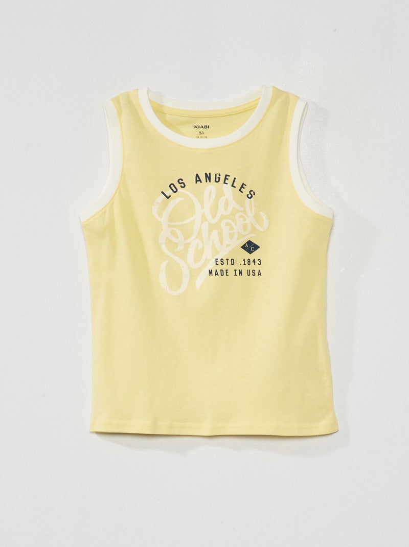 Camiseta sin mangas estampada AMARILLO - Kiabi