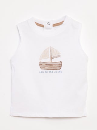 Camiseta sin mangas estampada 'barco'