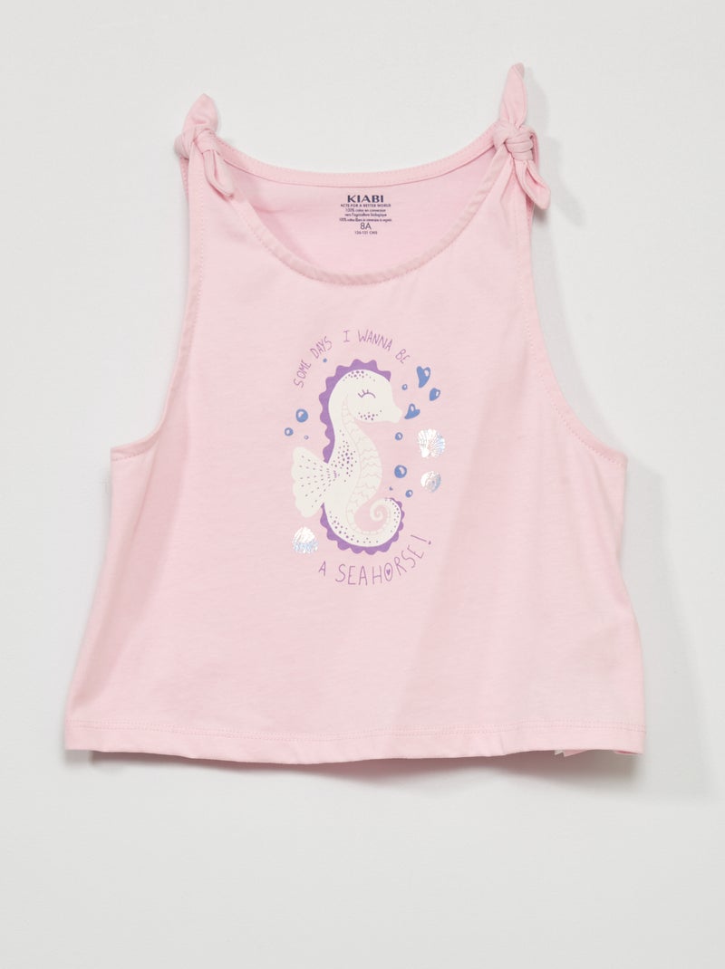 Camiseta sin mangas estampada BLANCO - Kiabi