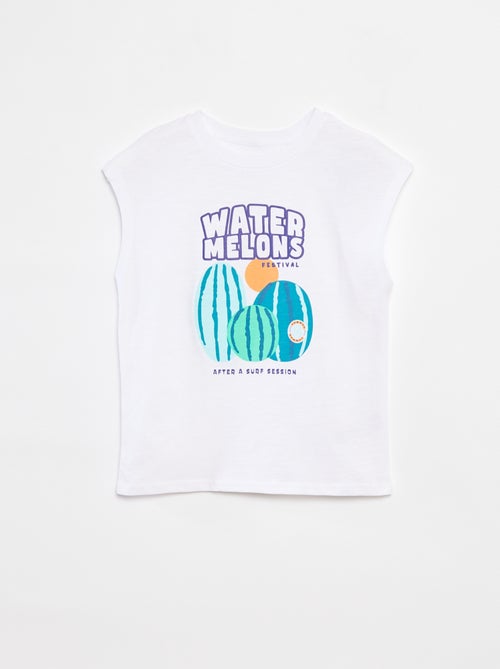Camiseta sin mangas estampada - Kiabi