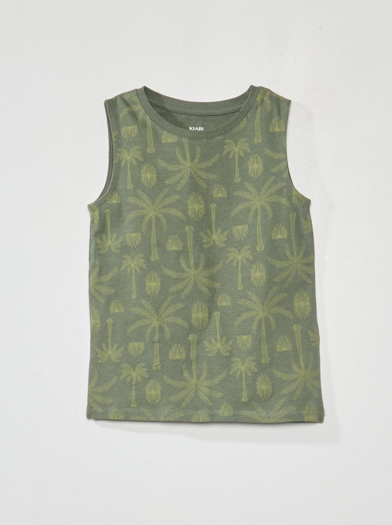Camiseta sin mangas estampada KAKI - Kiabi