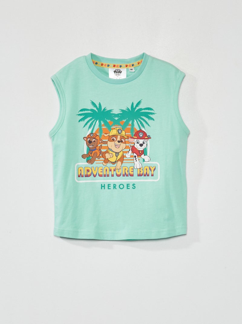 Camiseta sin mangas estampada 'La Patrulla Canina' verde - Kiabi