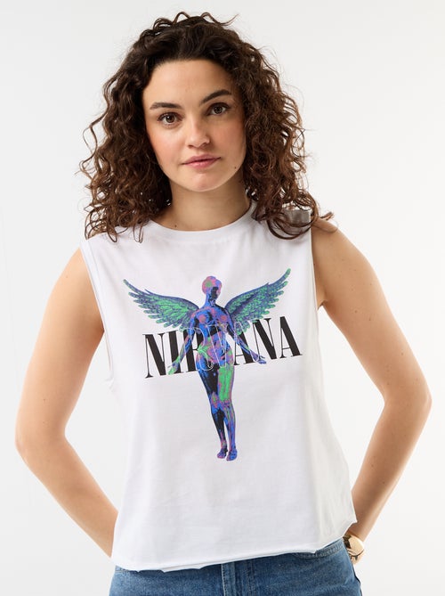 Camiseta sin mangas estampada 'Nirvana' - Kiabi Camiseta sin mangas estampada 'Nirvana' - Kiabi