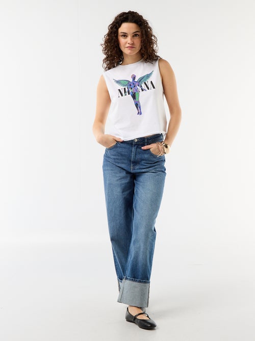 Camiseta sin mangas estampada 'Nirvana' - Kiabi Camiseta sin mangas estampada 'Nirvana' - Kiabi