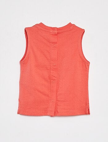 Camiseta sin mangas estampada